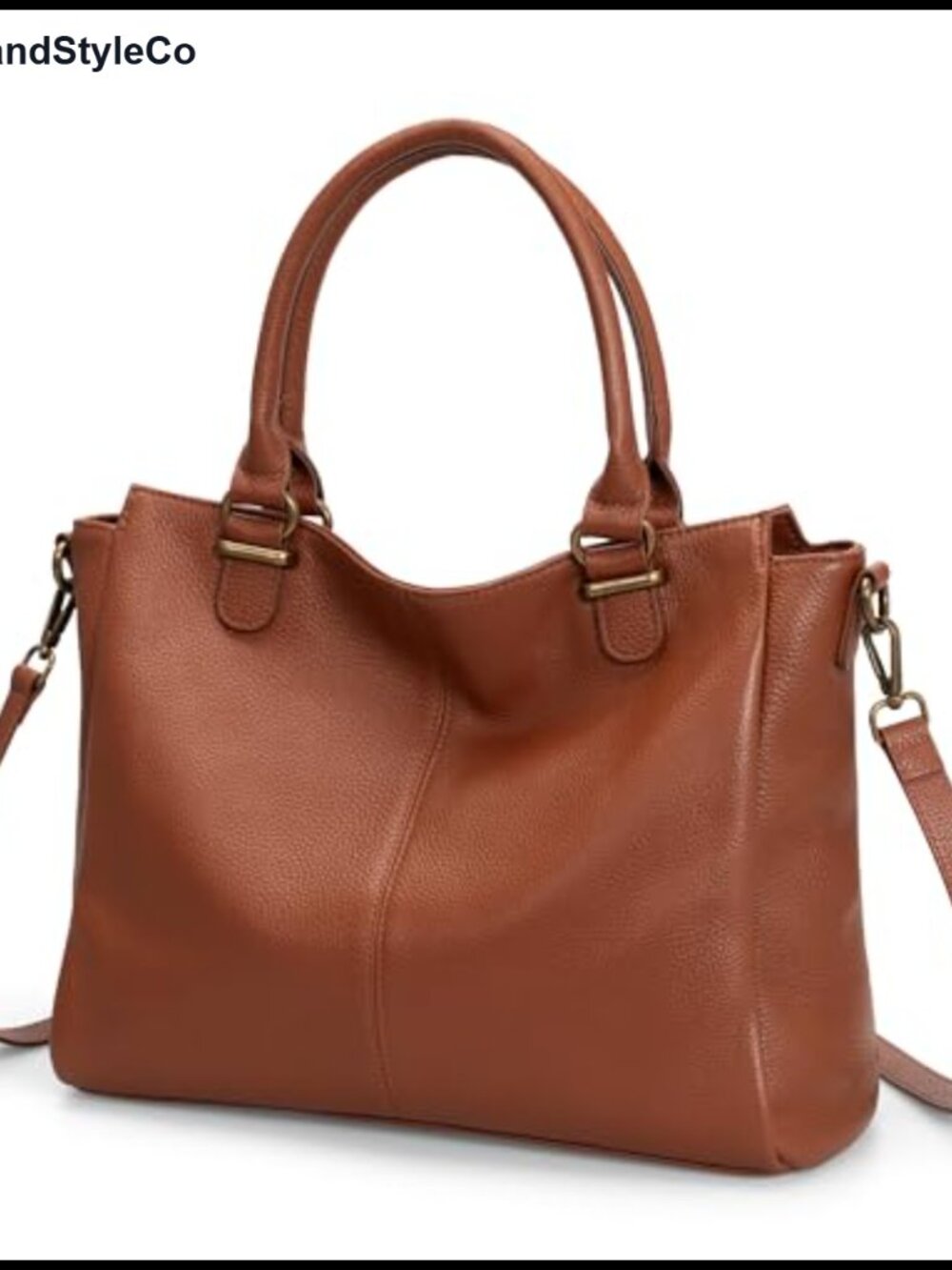 Genuine Leather Tote Bag Medium Satchel with RFID Card Slots